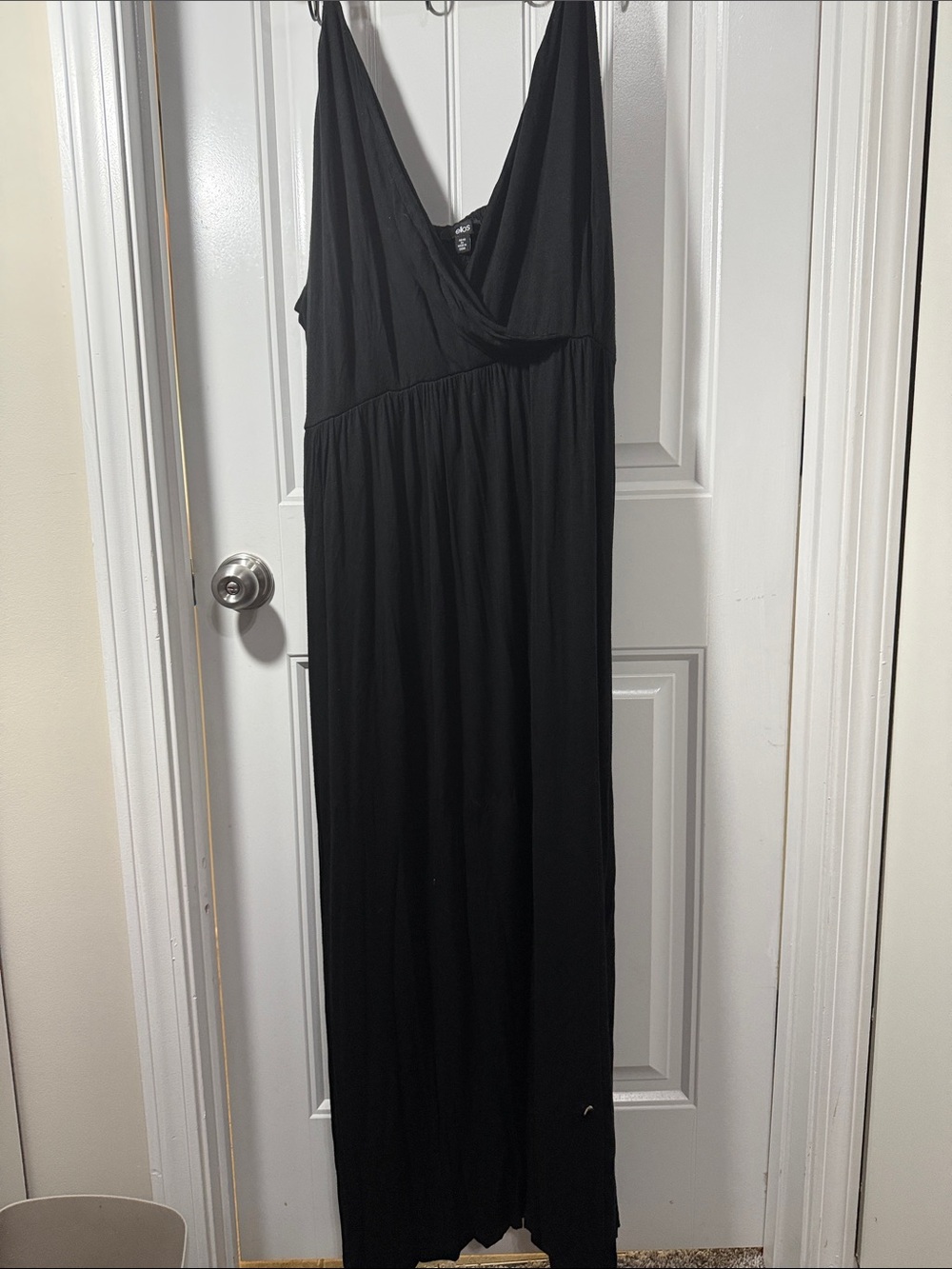 ellos Black Sleeveless Wrap-Front Maxi Dress